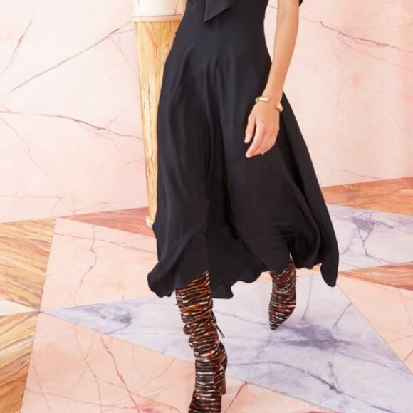 NWOT ULLA JOHNSON Leena Midi Dress in Noir S $545 - Picture 13 of 14